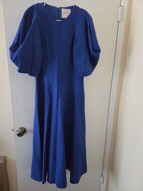 Roksanda Blue Balloon Puff Sleeve Maxi Dress